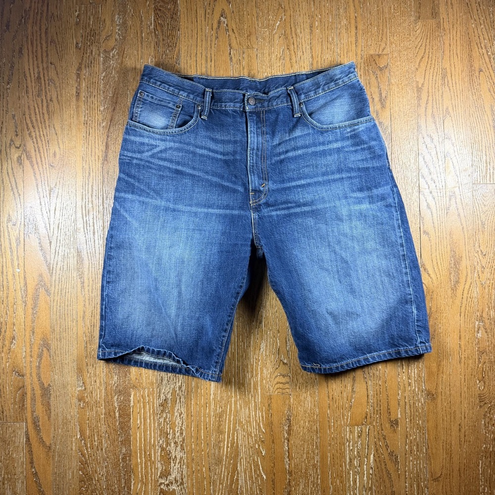 Levi's 569 Shorts Mens 38 Blue Denim Jean Relaxed Fit Bermuda 5 Pocket Casual